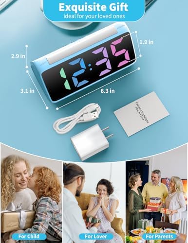 Netzu Digital Alarm Clock with RGB Night Light and Dual Alarm