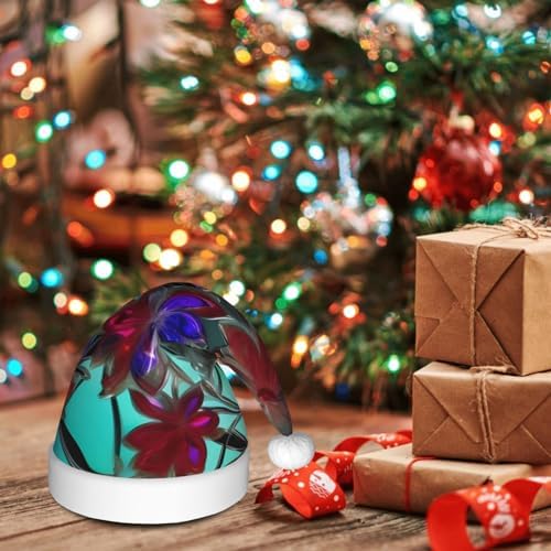 QinZheng Personalized Flower Stained Glass Santa Hat