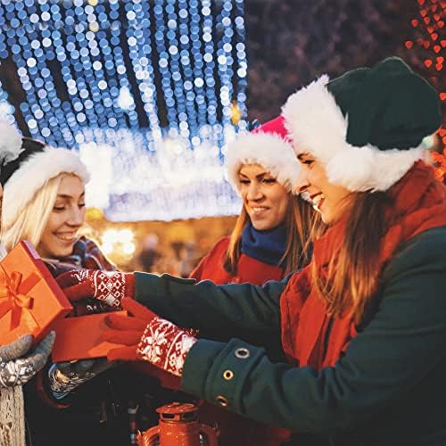 Tokforty Santa Hats for Adults Unisex Velvet Touch Winter Christmas Hats