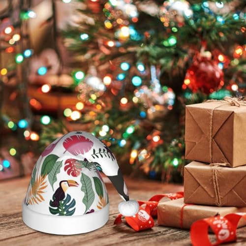 Pink Tropical Sloth Christmas Santa Hat Small