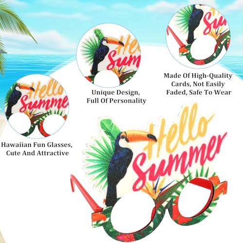 CURASA 9PCS Tropical Party Paper Glasses