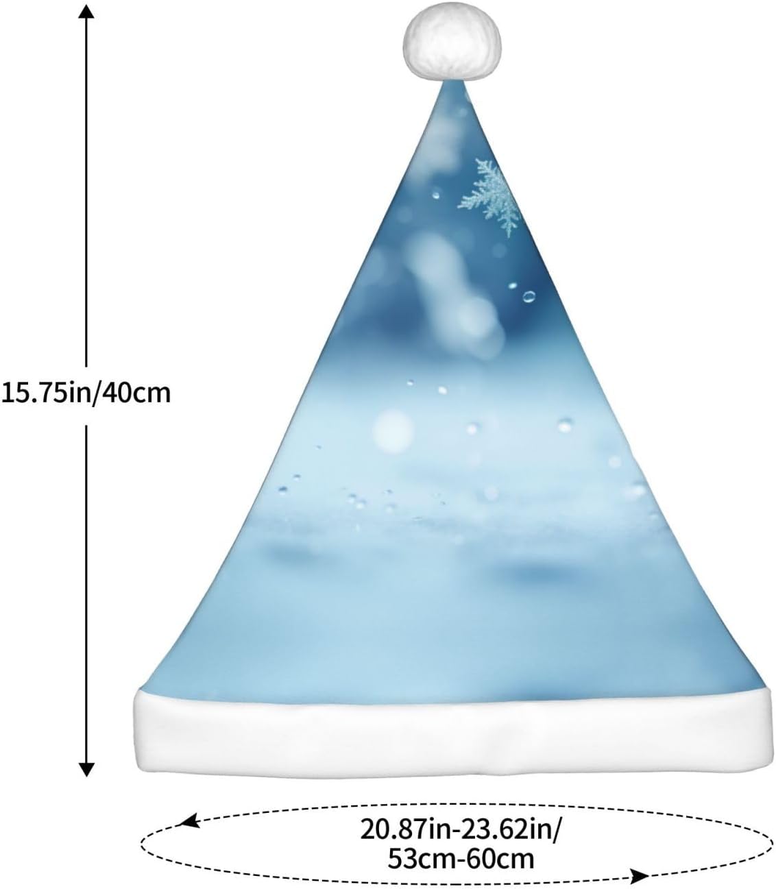 Blue Christmas Snowflake Print Santa Hat Plush