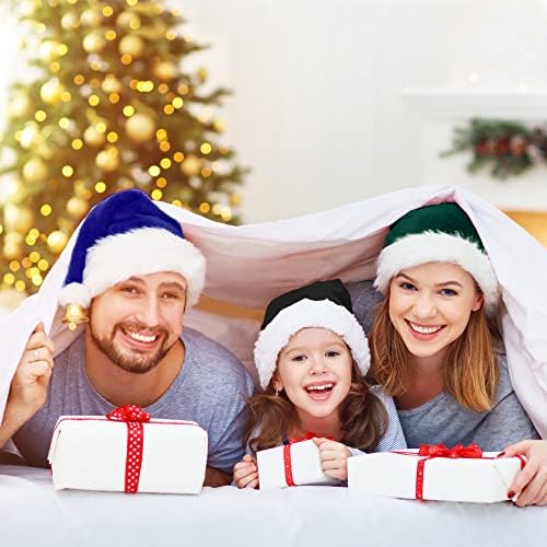 Tokforty Santa Hats for Adults Unisex Velvet Touch Winter Christmas Hats