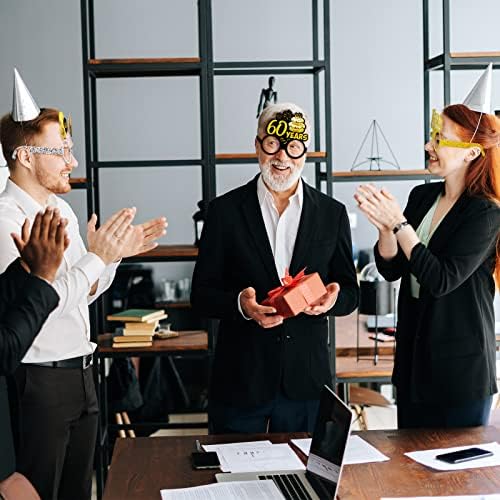 Threan 36 Pcs 60th Birthday Paper Eyeglasses