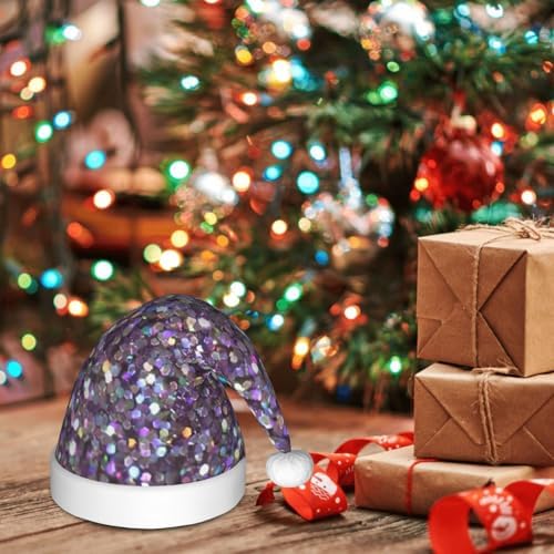 Sequin Pattern Christmas Santa Hat Small Size