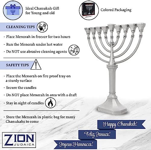 Traditional Classic Hanukkah Menorah 95 Inches Tall