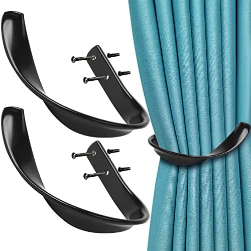 Decorative Aluminum Curtain Holdbacks for Window Dcor Black