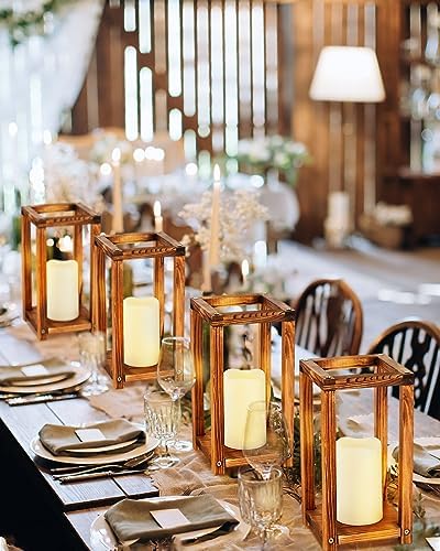 16 Pcs Lantern Wedding Centerpieces Set Brown
