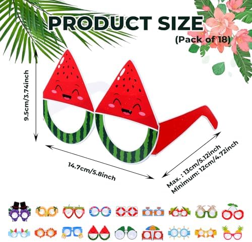 Quilax Hawaiian Luau Party Sunglasses 18Pcs Set