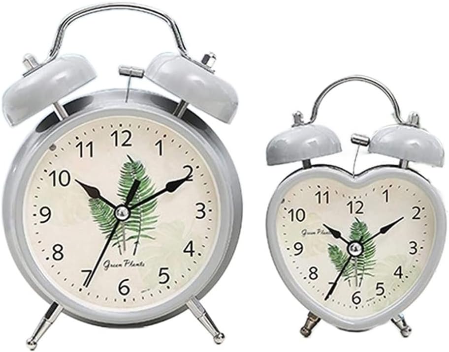 SweetMmj Metal Silent Alarm Clock with Night Light