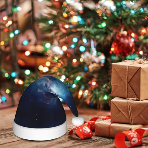 Galaxy Print Christmas Santa Hat for Adults and Parties