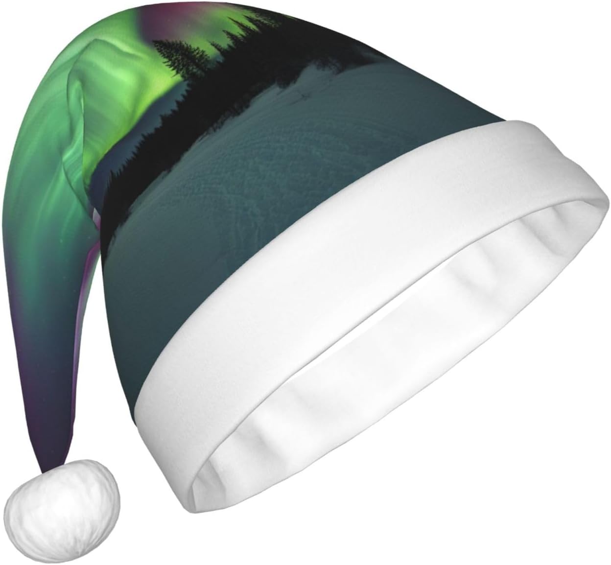 Personalized Santa Hat with Northern Lights Painting Print for Women