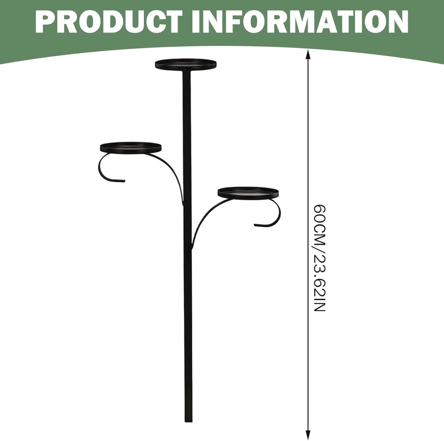 Stylish Black Candle Holder with Triple Stand