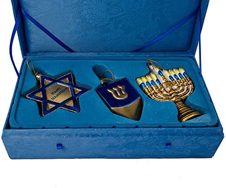 Kurt Adler Noble Gems Hanukkah Ornament Set