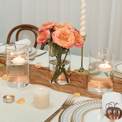 6 Pack Clear Glass Cylinder Vase for Table Centerpieces