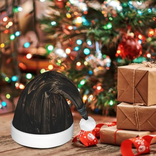 QINZHENG LED Christmas Santa Hat with Wooden Door Print
