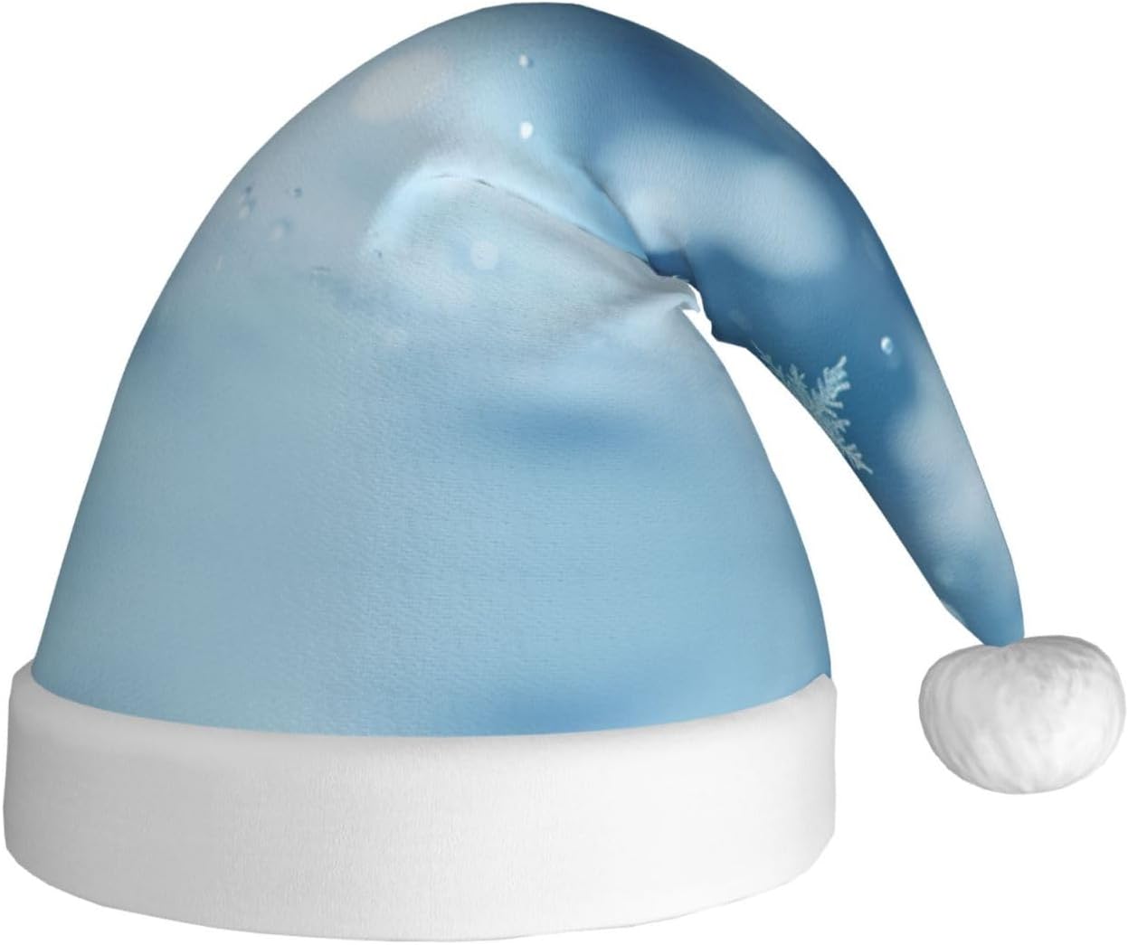 Blue Christmas Snowflake Print Santa Hat Plush