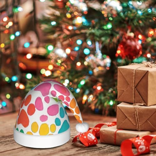 Bear Paw Print Christmas Santa Hat Plush Funny Adult Headwear