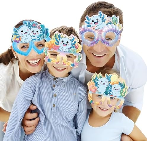12 Pcs Blue Axolotl Party Eyewear for Birthday Decorations