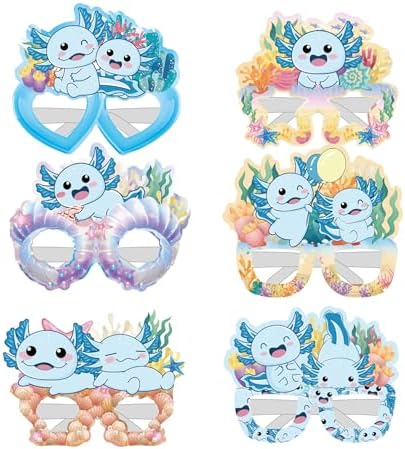 12 Pcs Blue Axolotl Party Eyewear for Birthday Decorations