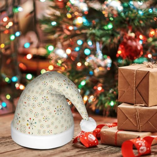 Retro Modern Christmas Santa Hat Plush Light Up Funny Adult Headwear