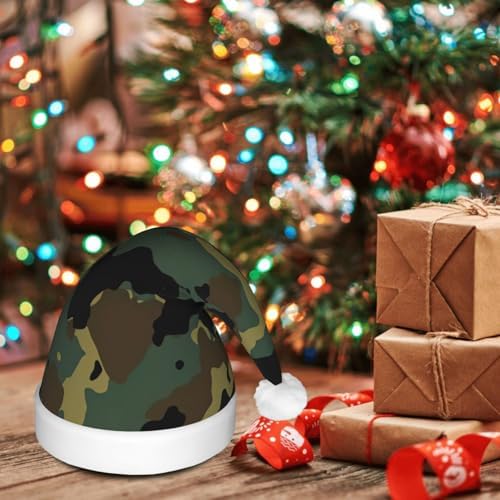 Camouflage Christmas Santa Hat with Light Up LED
