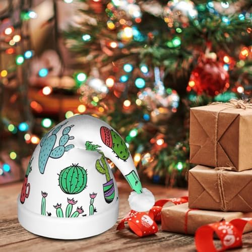 QinZheng LED Light Up Santa Hat Christmas Velvet Adult Headwear