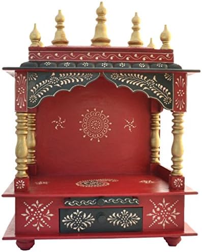 Homecrafts Medium Wooden Temple with 1 Drawer and 1 Tray