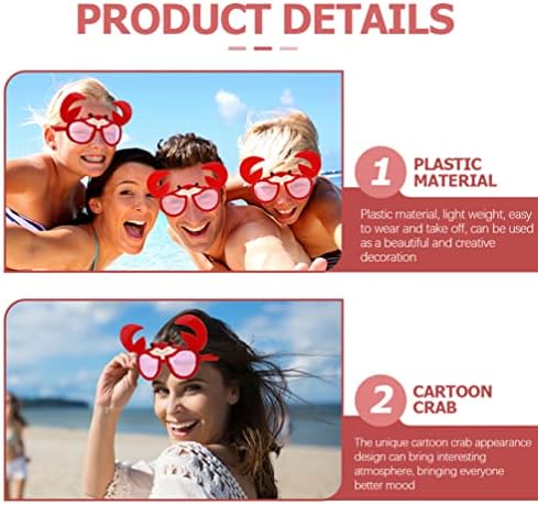 PRETYZOOM 3 Pcs Funny Crab Sunglasses for Parties