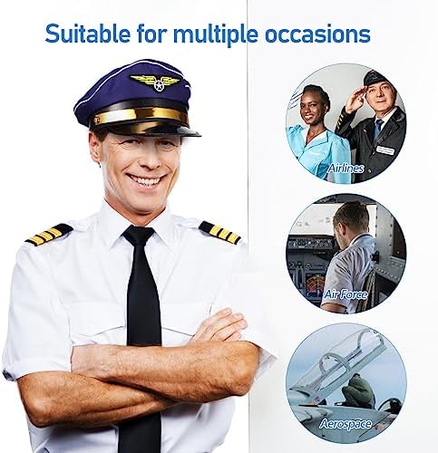 Gadpiparty 2 Pack Captain Pilot Hats Adjustable Costume Accessories