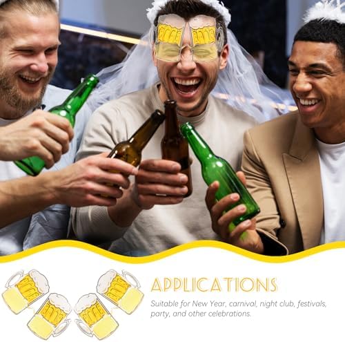 STOBOK 2pcs Beer Mug Eyeglasses Photo Booth Props