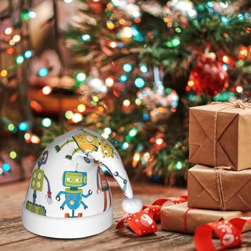 QinZheng Cute Cartoon Robots Santa Hat