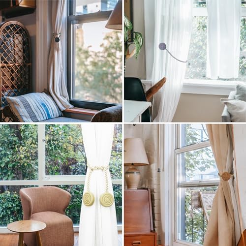 Magnetic Curtain Tie Backs 2 Pack Grey