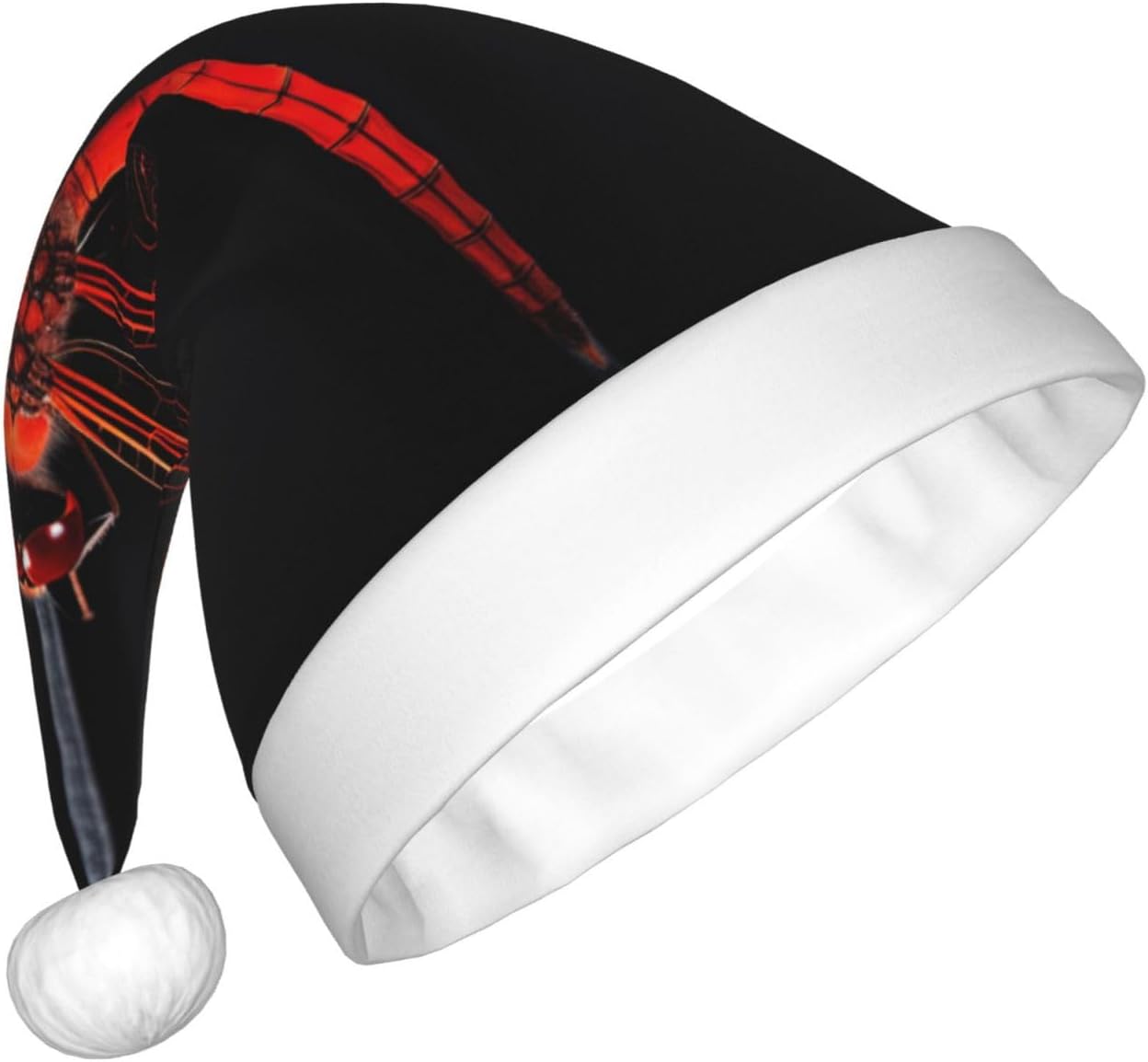 QINZHENG Abstract Red Dragonfly Santa Hat