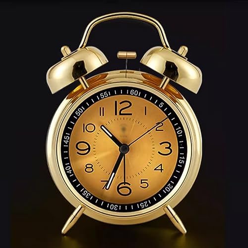 GRFIT 4 Inch Loud Dual Bell Alarm Clock with Backlight