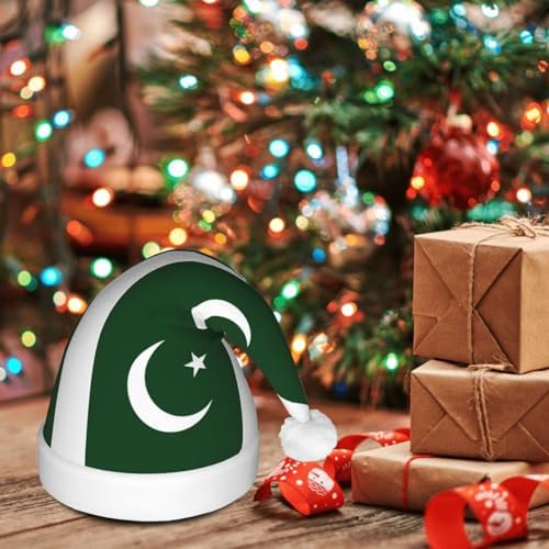 Flag Of Pakistan Christmas Hat With LED Lights