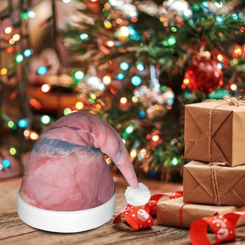 QINZHENG Rose Gold Santa Hat with LED Lights