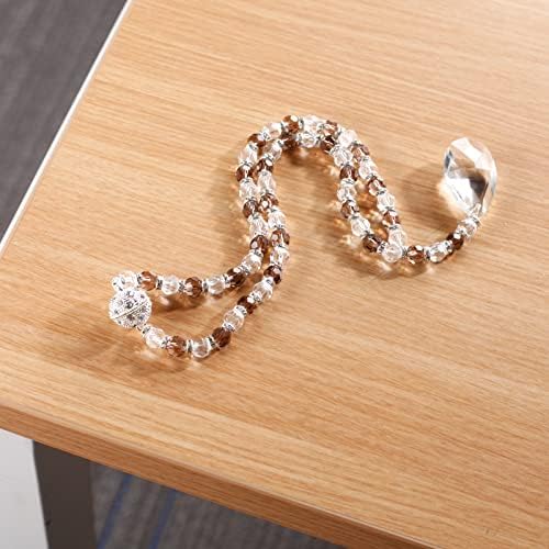 SUQ I OME Magnetic Crystal Beaded Curtain Tieback Gray