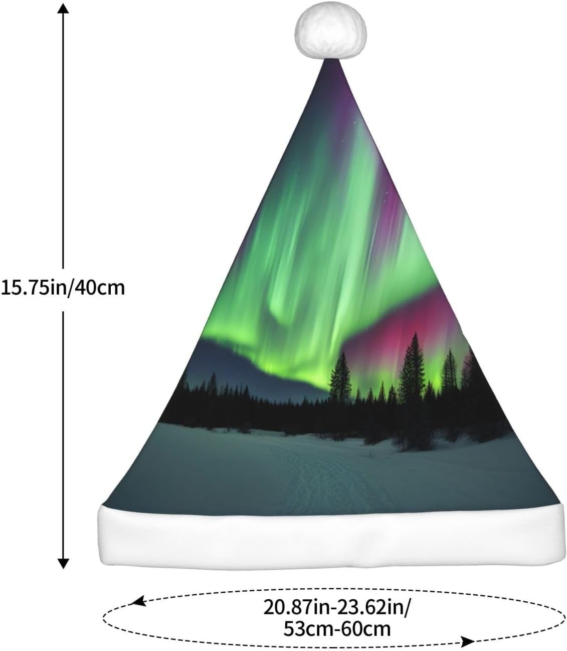 Personalized Santa Hat with Northern Lights Painting Print for Women