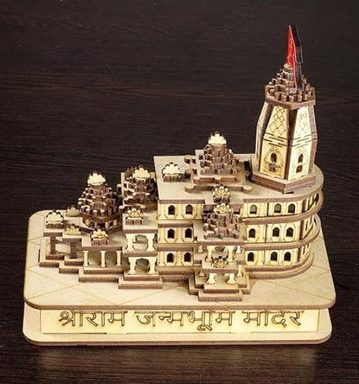 Shrii Ram Mandir 3D Model Wooden Temple with LED Lighting