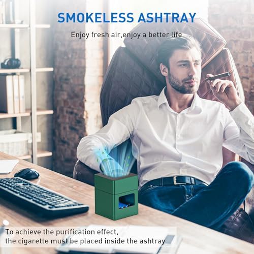 VANSU Green Air Smart Smokeless Ashtray with Lighter