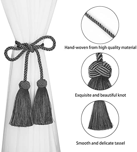 BEL AVENIR 2 Pack Curtain Tiebacks with Tassels