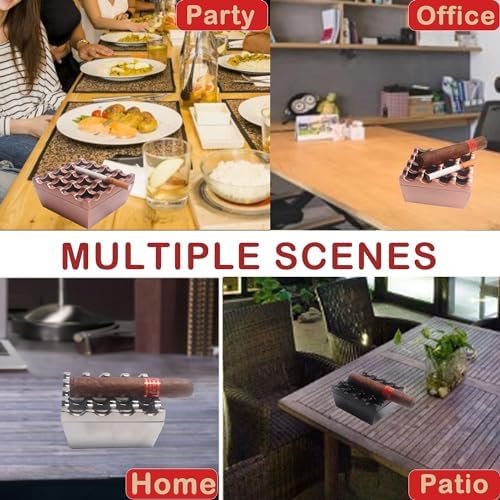 NIWONS Metal Ashtray Windproof for Home Hotel Garden and Desktop Use