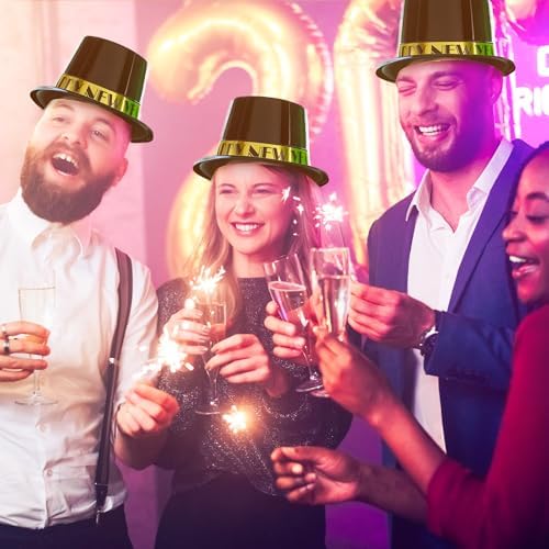 Windy City Novelties Black Gold New Year Top Hat 2025