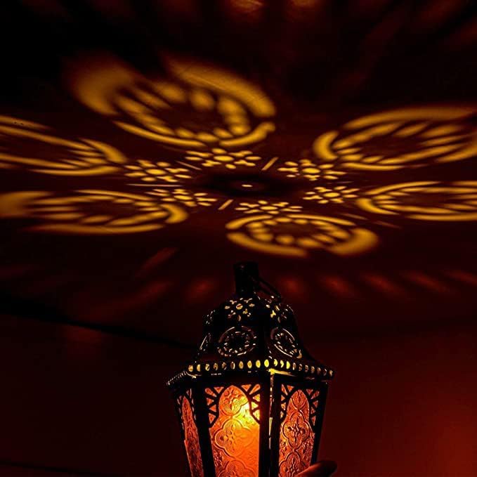 NEEDOMO Vintage Metal Candle Lantern with Chain