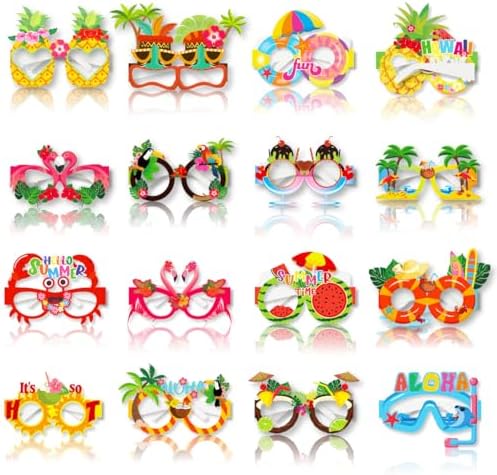 16 Pack Tropical Beach Party Sunglasses Frame