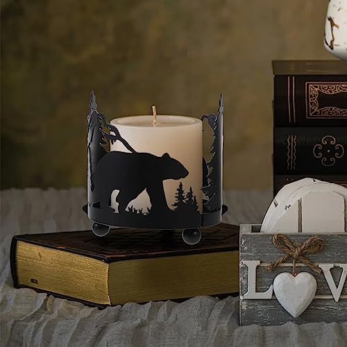 LOGOFUN Christmas Tree Candle Holder Metal Decor