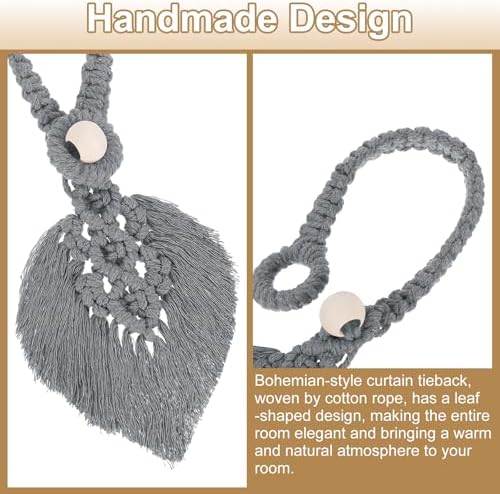 Uxcell 6 Pack Tassel Curtain Tiebacks Gray