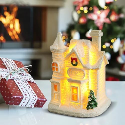 LuxeOne Christmas Village Houses with LED Lights