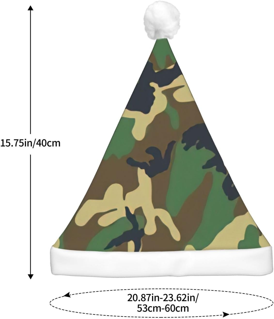 Green Military Camo Christmas Santa Hat with LED Light